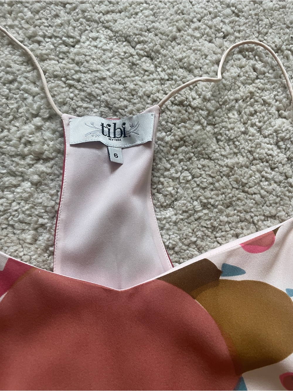 Tibi silk abstract floral racerback camisole top size 6 - Picture 2 of 8